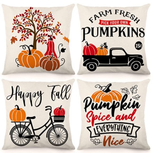 Other - NWT Set of 4 Harvest Fall Autumn Throw Pillows